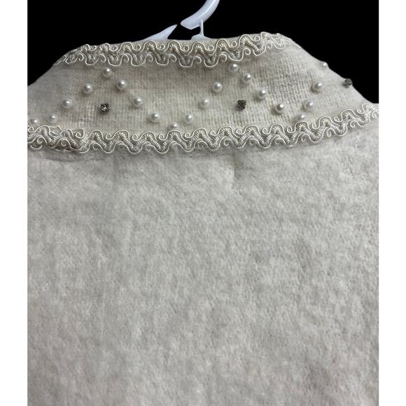 Beldini Vintage Angora Rabbit Hair Cardigan Beaded Lined Sweater Jacket Medium - Picture 11 of 12